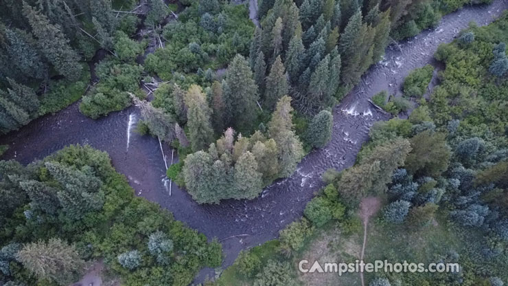 Langohr Campground Aerial Hyalite Creek