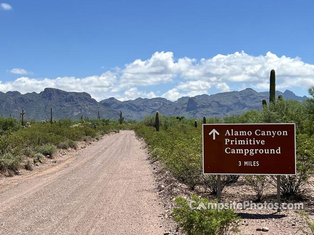 Alamo Canyon Primitive Campground Sign