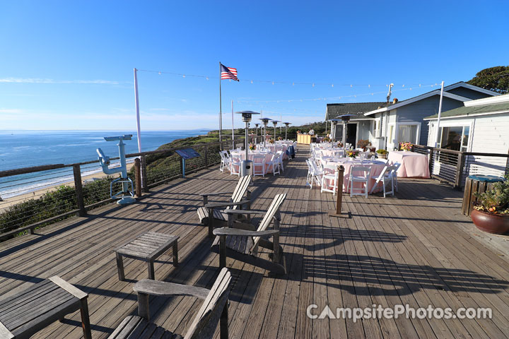 Crystal Cove Beach Cottages Office Patio and Event Area