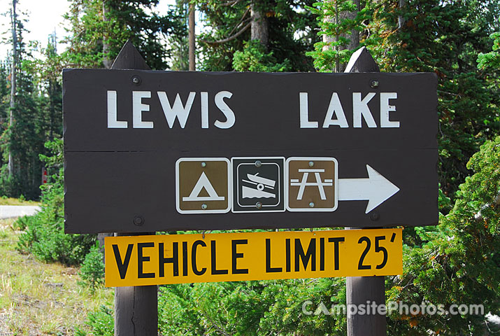 Lewis Lake Campground Sign