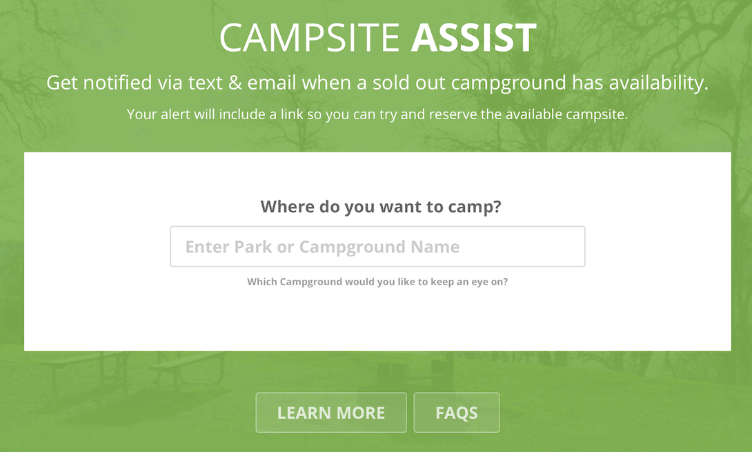 Get A Campsite Availability Notification - Campsite Assist