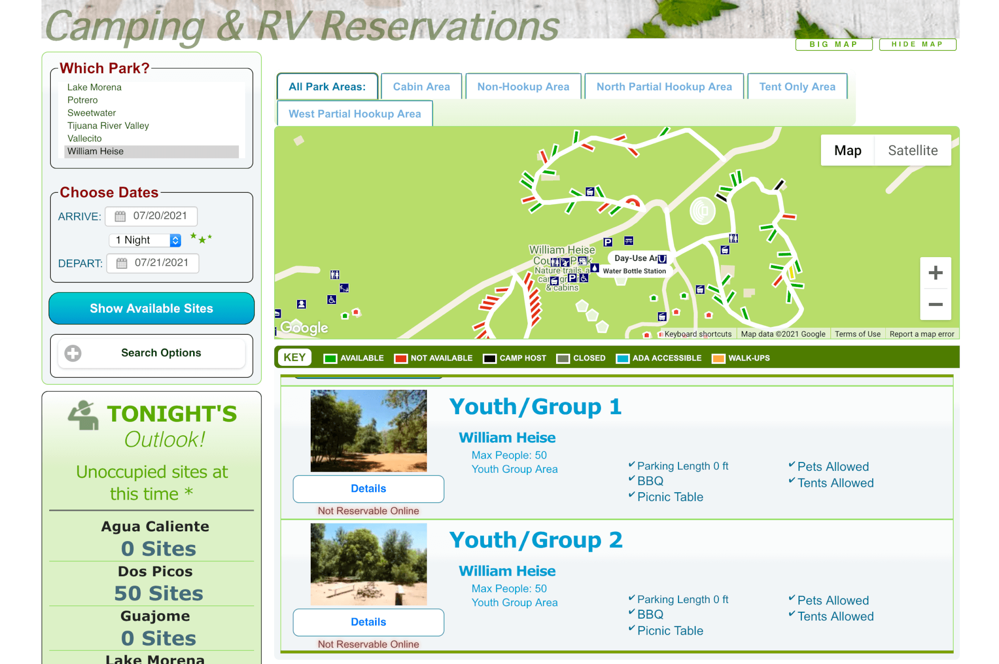 Heise Youth Group Reservations