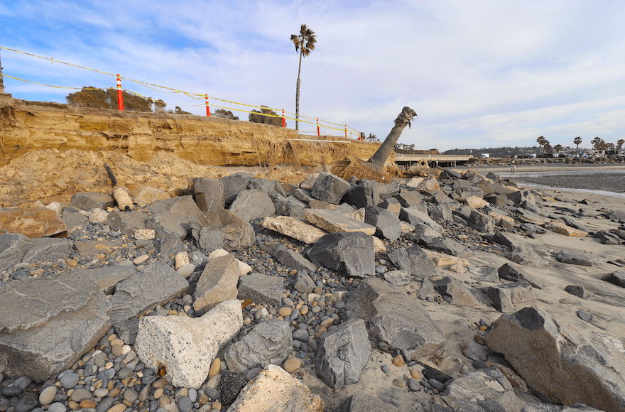 San Elijo State Beach Campsites Closed Bluff Damage