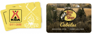Campsite Pro Member Prize Drawing Gift Cards
